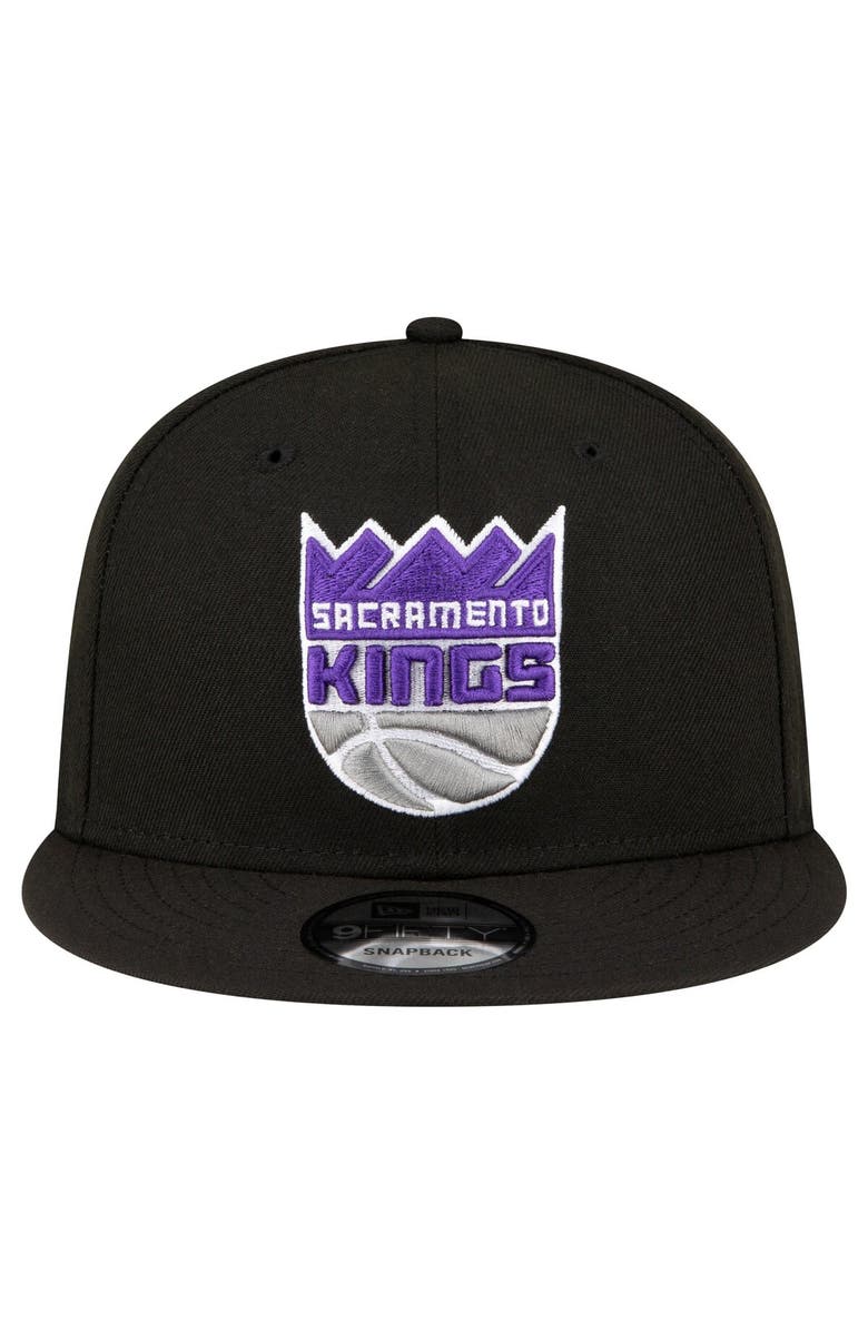New Era Men's New Era Black Sacramento Kings Official Team Color 9FIFTY Snapback Hat, Alternate, color, 