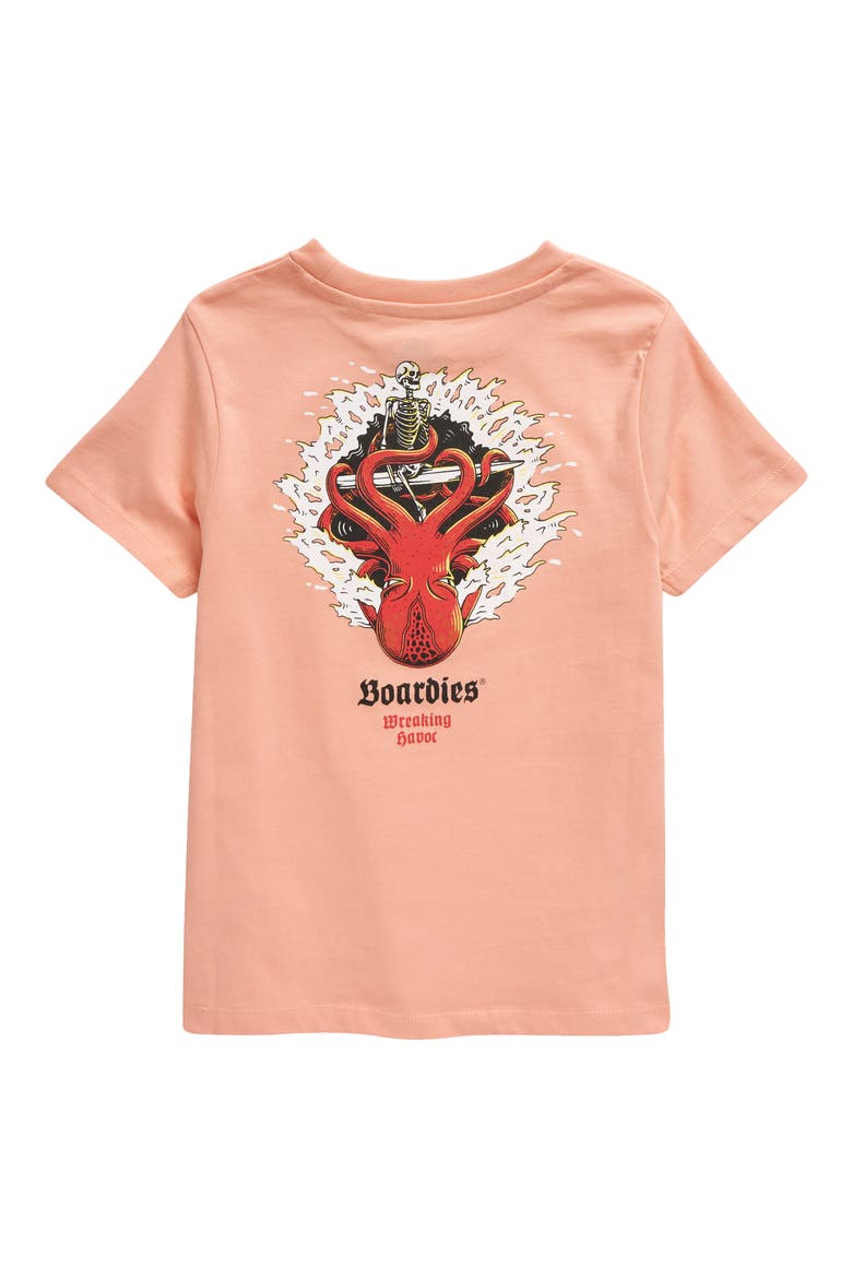 Kids' Wreaking Havoc Organic Cotton Graphic T-Shirt, Alternate, color, PEACH