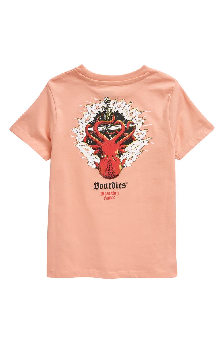 Boardies Kids' Wreaking Havoc Organic Cotton Graphic T-Shirt, Alternate, color, Peach