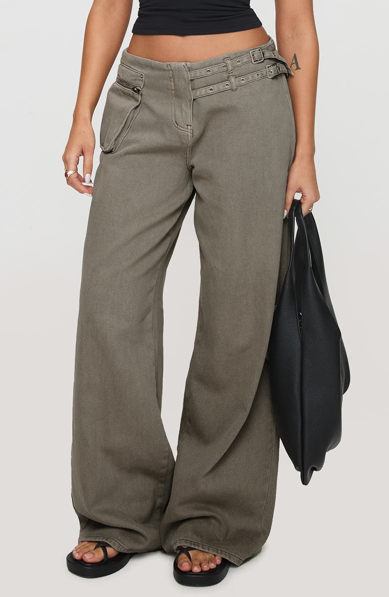 Princess Polly Paltrow Low Rise Wide Leg Cargo Jeans, Main, color, 