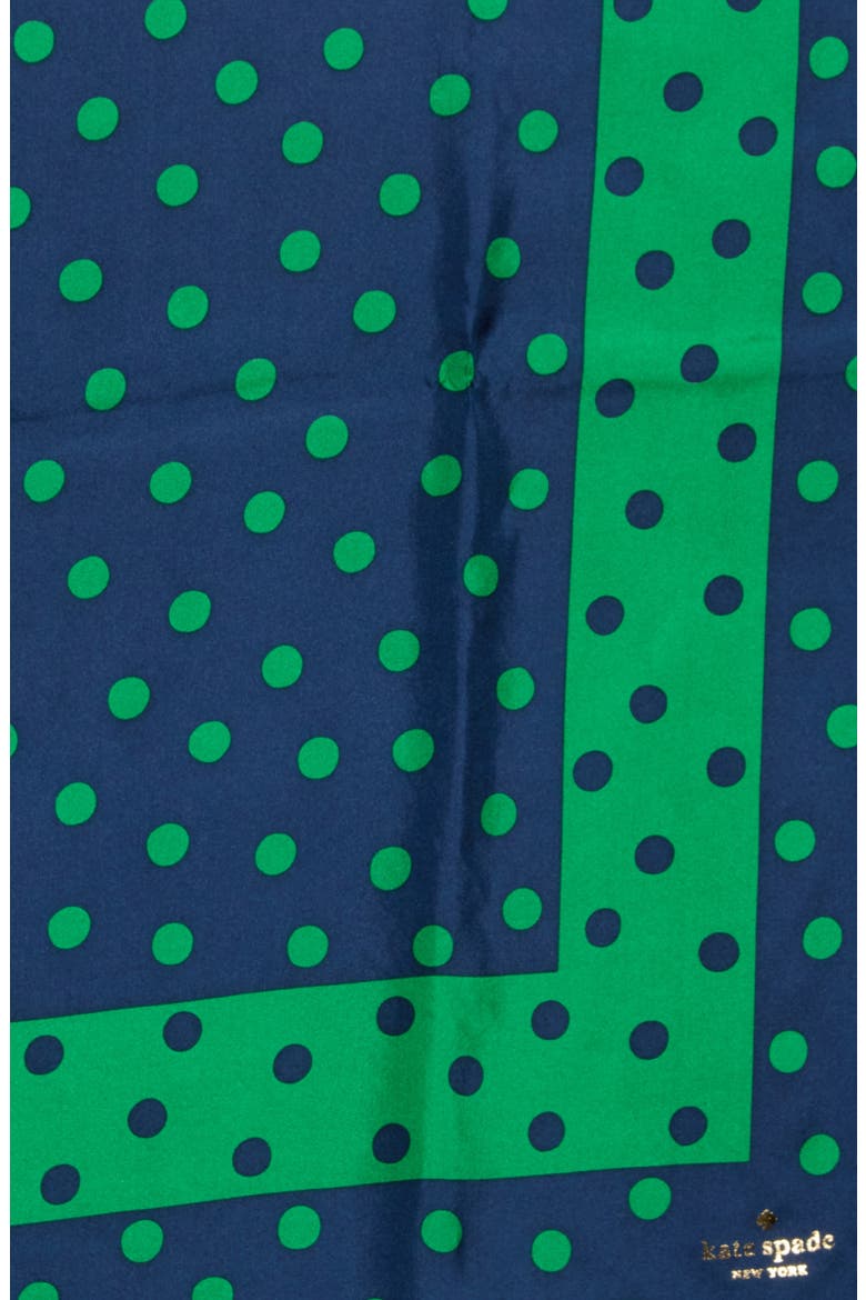 springtime dot silk square scarf, Alternate, color, GREEN MULTI
