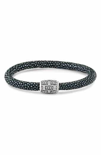 Stingray Leather & Sterling Silver Bead Bracelet