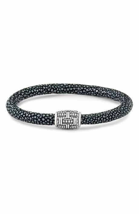 Stingray Leather & Sterling Silver Bead Bracelet