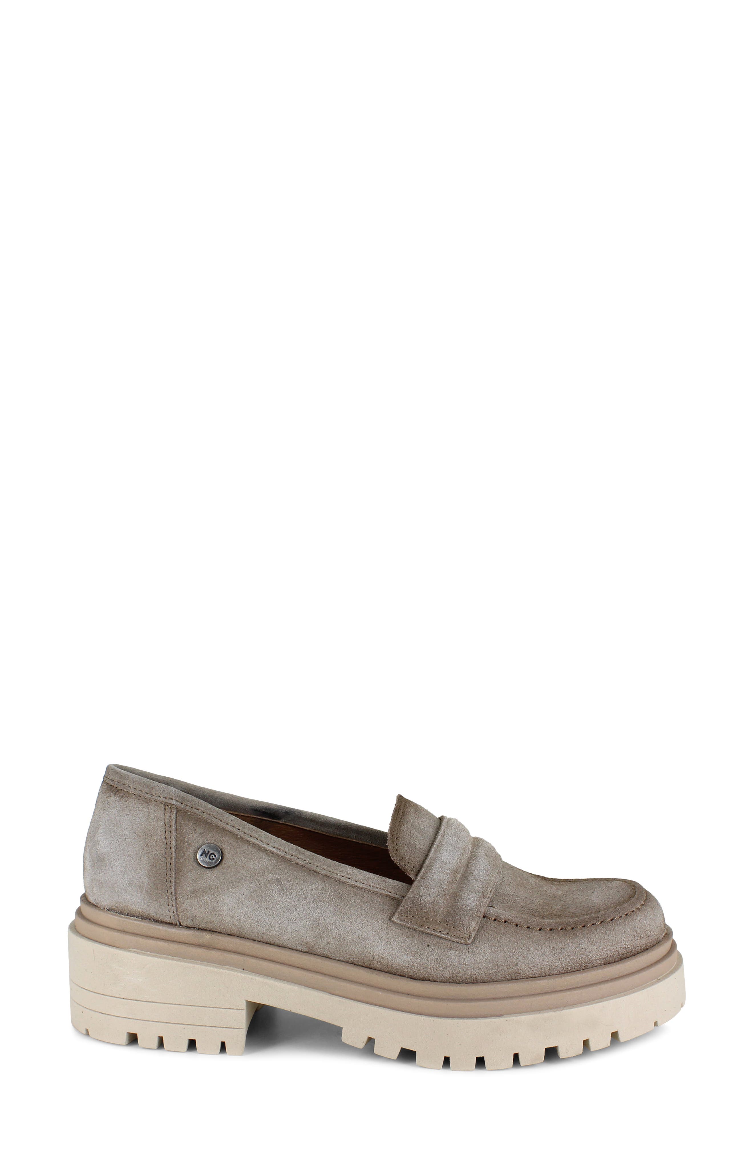 National Comfort Rosalia Water Resistant Suede Lug Sole Loafer, Alternate, color, Sanse