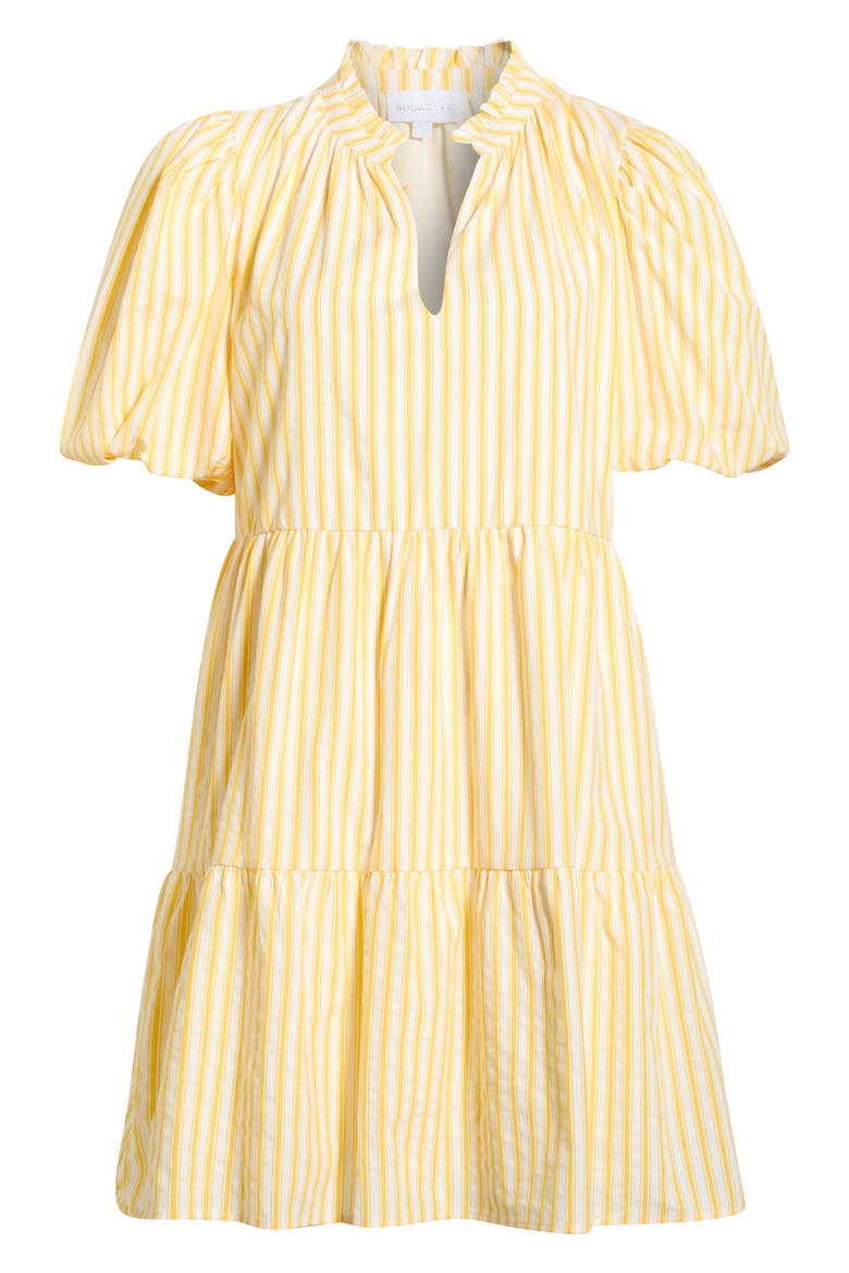 Audry Stripe Jacey Babydoll Minidress, Alternate, color, YELLOW-WHITE