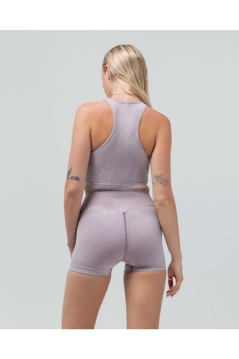 The Heather High-Waisted Short, Alternate, color, HEATHER MAUVE
