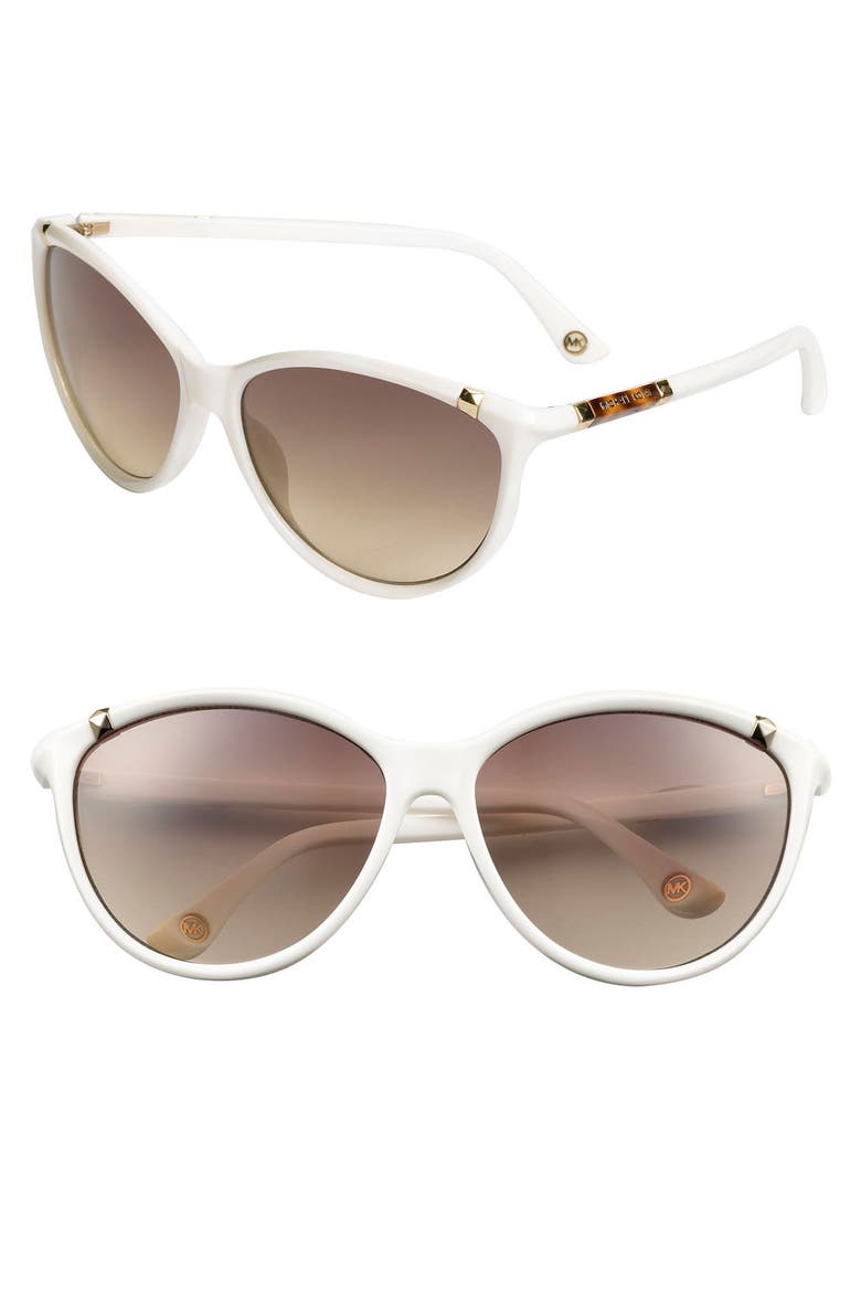 'Camila' 60mm Sunglasses, Main, color, WHITE