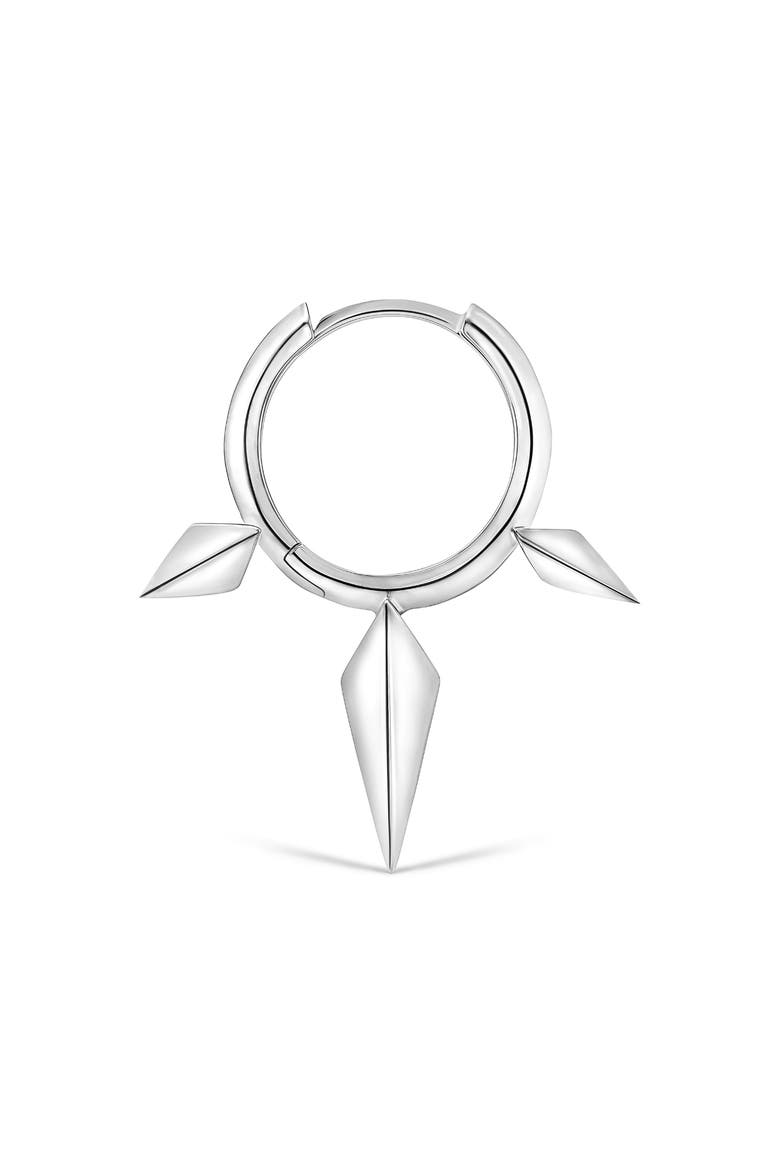Triple Spike Single Hoop Earring, Alternate, color, WHITE GOLD