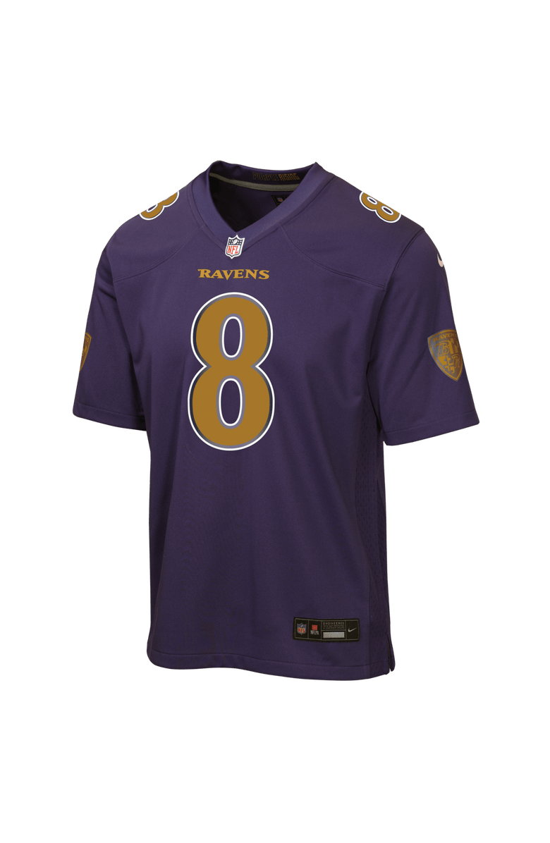 Nike Youth Nike Lamar Jackson Purple Baltimore Ravens Alternate 2 Game Jersey, Alternate, color, Purple