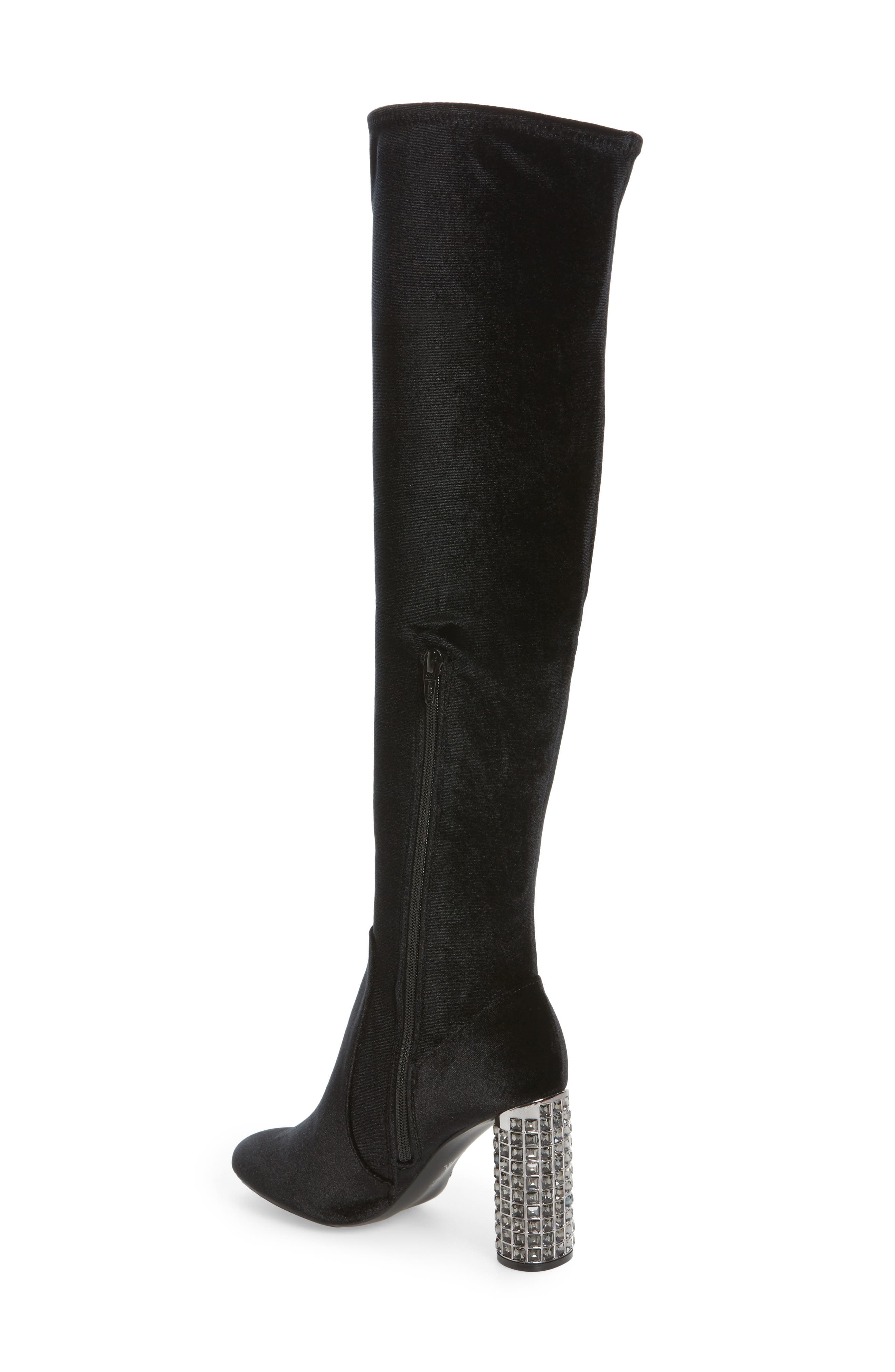 Itzela Over the Knee Boot, Alternate, color, BLACK STRETCH VELVET