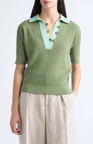 JW Anderson Cotton & Cashmere Blend Polo Sweater