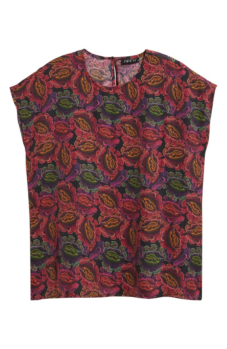 APNY Print Cap Sleeve Shell, Alternate, color, Pink Multi