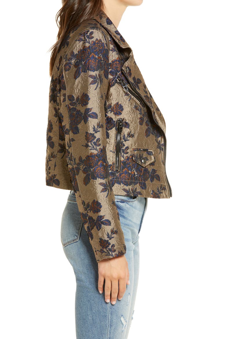 Floral Brocade Moto Jacket, Alternate, color, HOLLYWOOD STARDUST