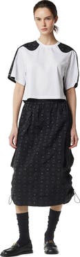 MCM Laurel Cropped T-Shirt in Organic Cotton and Monogram ECONYL