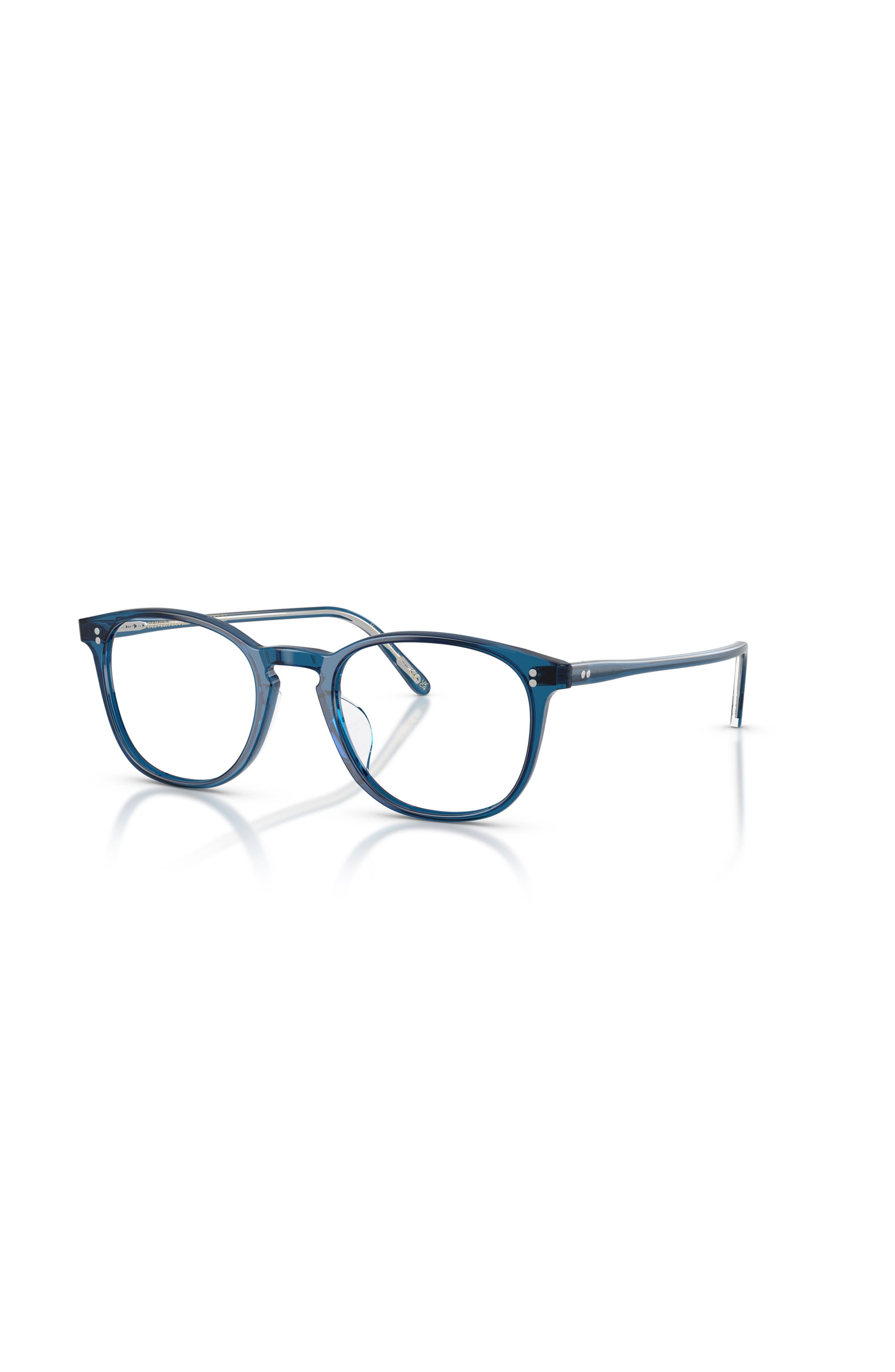 Oliver Peoples 52mm Square Optical Glasses In Blue
