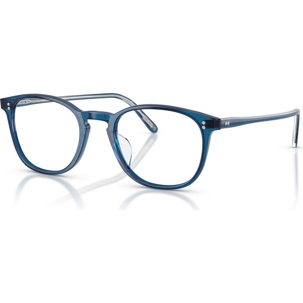 Oliver Peoples 52mm Square Optical Glasses In Blue