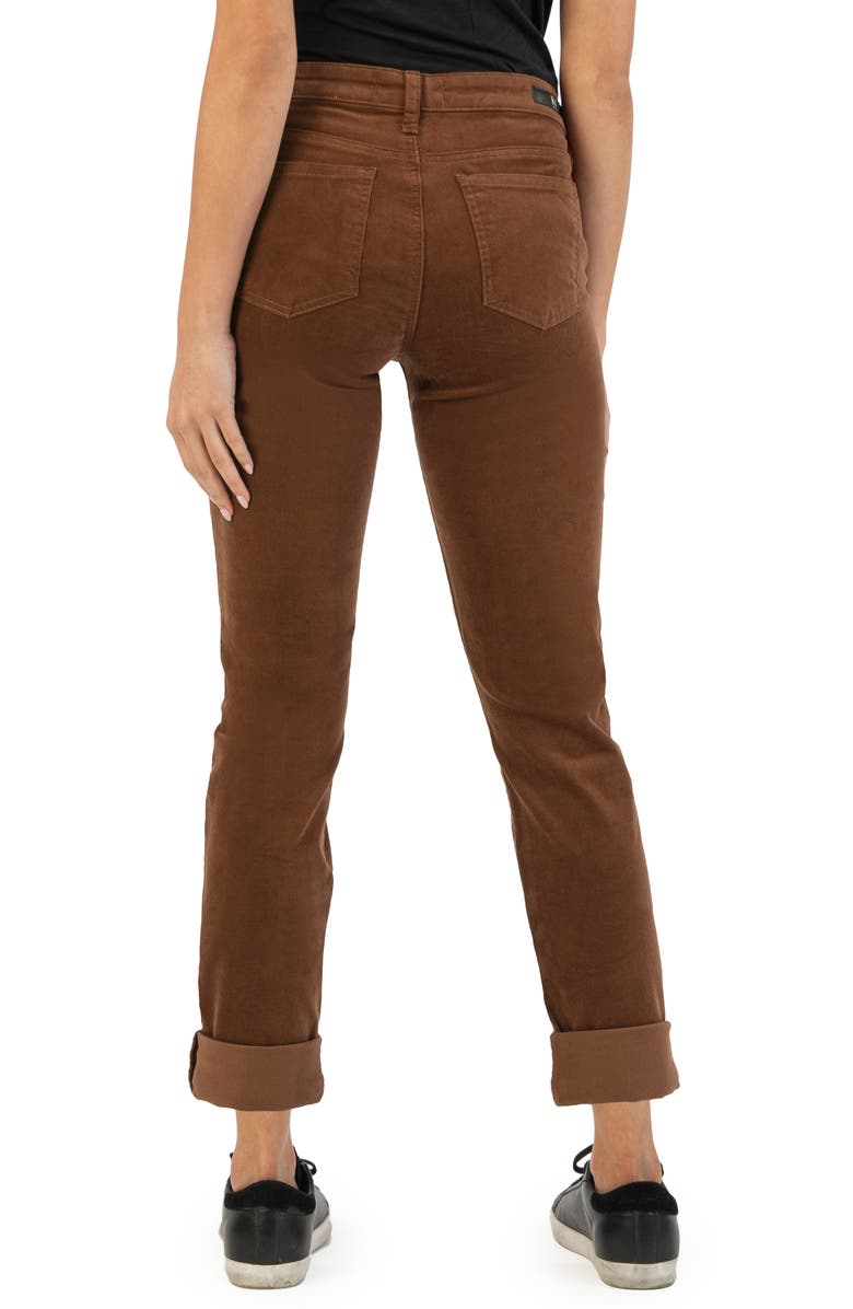 KUT from the Kloth Catherine Stretch Cotton Corduroy Boyfriend Pants, Alternate, color, Whiskey