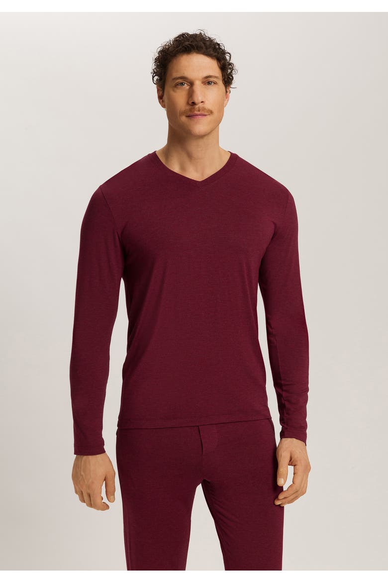 Casuals Long Sleeve V-Neck Top, Alternate, color, Cabernet Melange
