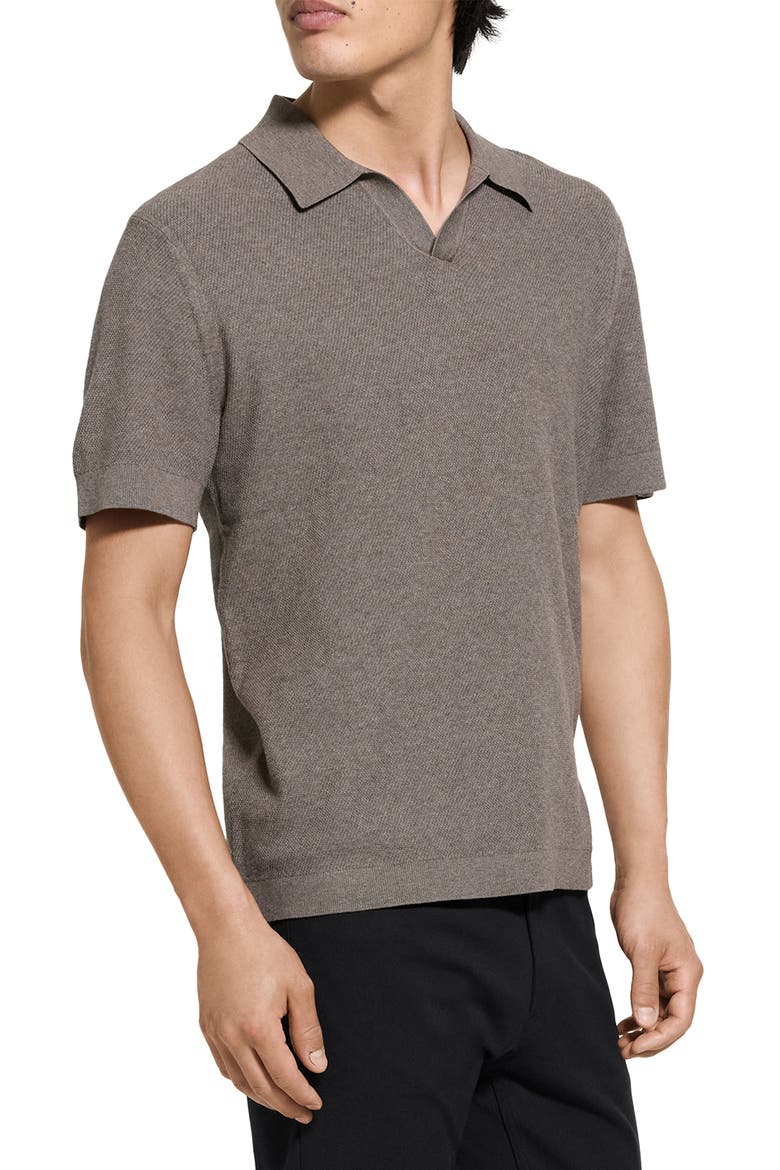 Brenan Johnny Collar Polo, Alternate, color, MOREL MELANGE