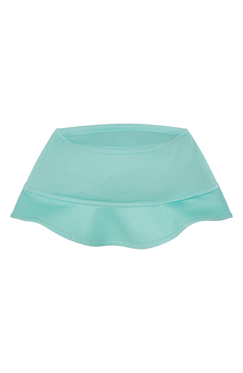 PL Baby by Petit Lem Floral Stripe One-Piece Rashguard Swimsuit & Hat Set, Alternate, color, Turquoise Stripe