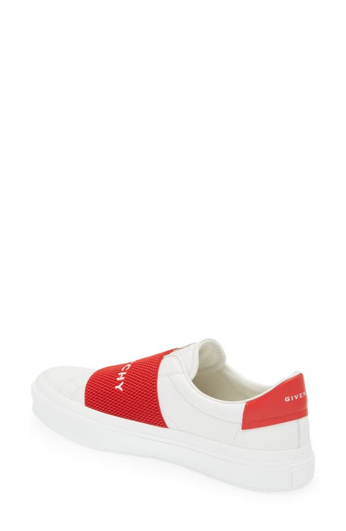 Givenchy Urban White Low Top Sneakers With Contrasting Band With Logo Lettering In Leather Man In White