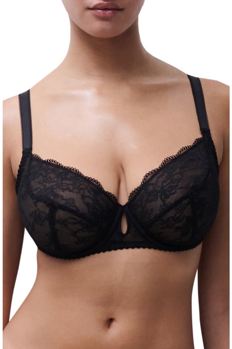 Kiss Plunge Unlined Underwire Bra, Main, color, BLACK