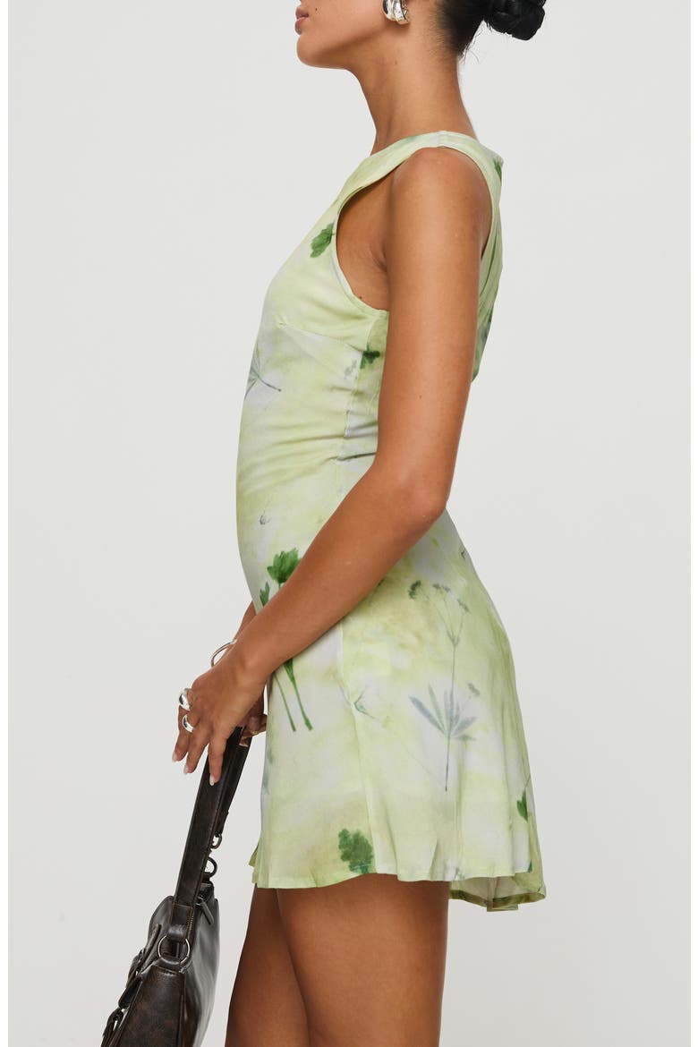 Floral Sleeveless Minidress, Alternate, color, GREEN