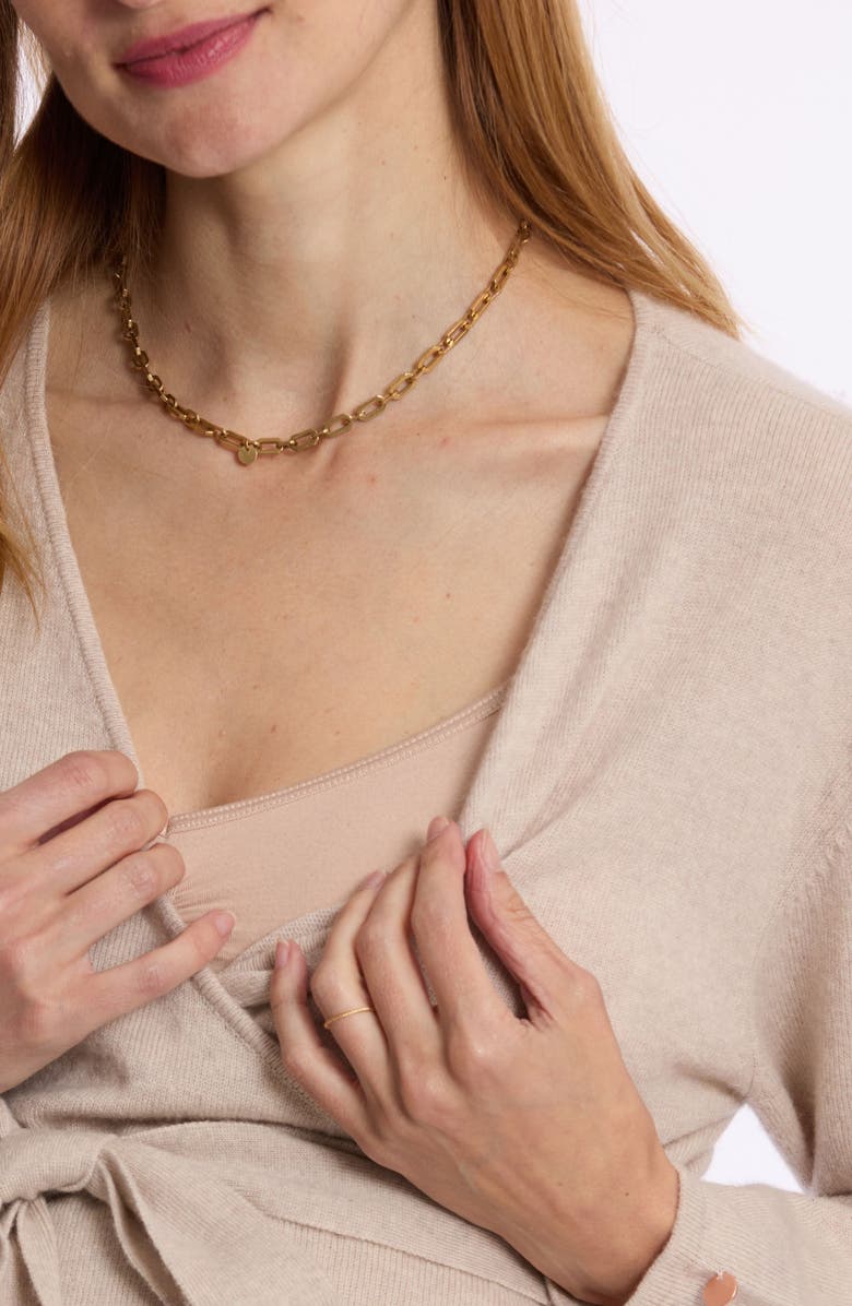 Cache Coeur Beverly Maternity Wrap Sweater, Alternate, color, Beige