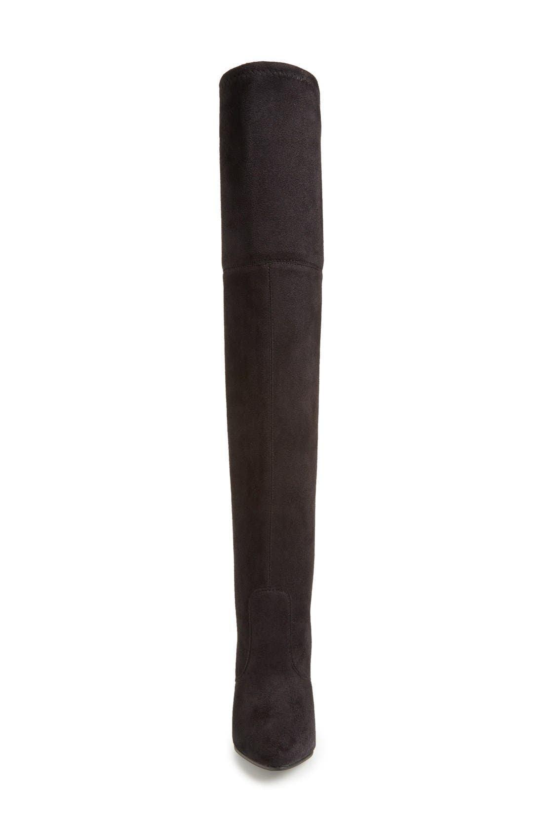 'Rocking' Over the Knee Boot, Alternate, color, BLACK SUEDE