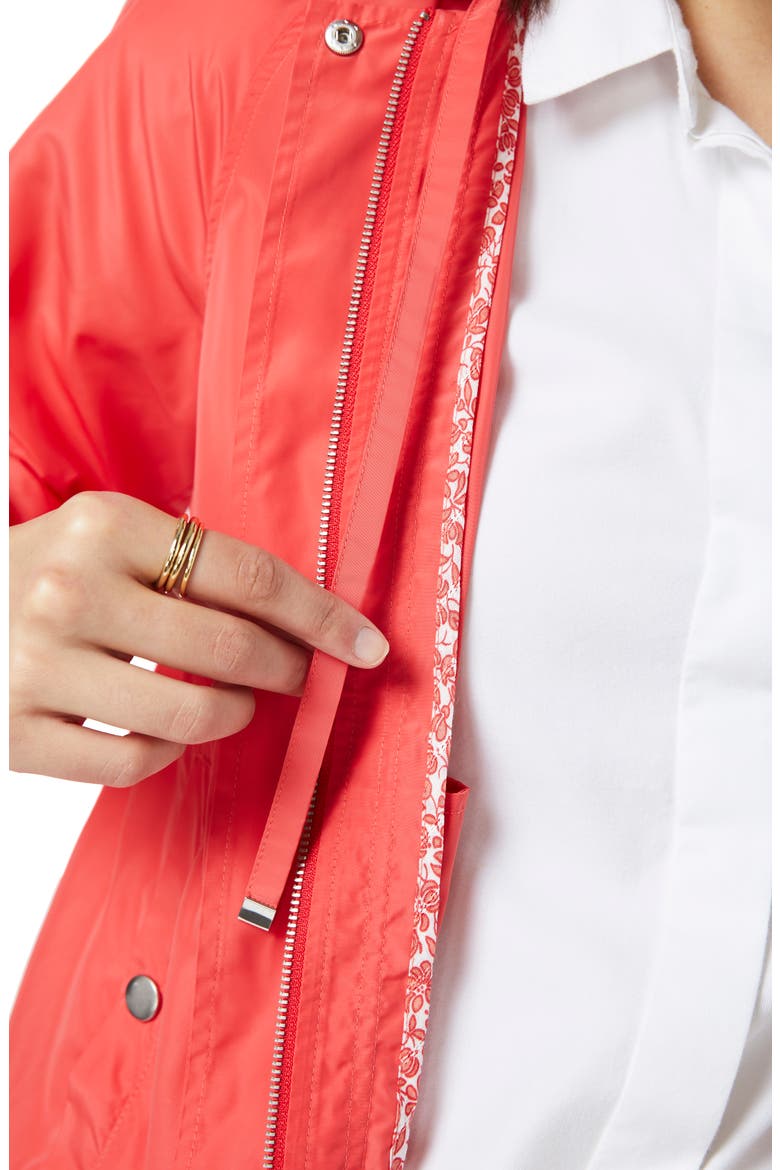 Ruffle Neck Jacket, Alternate, color, BRIGHT POPPY