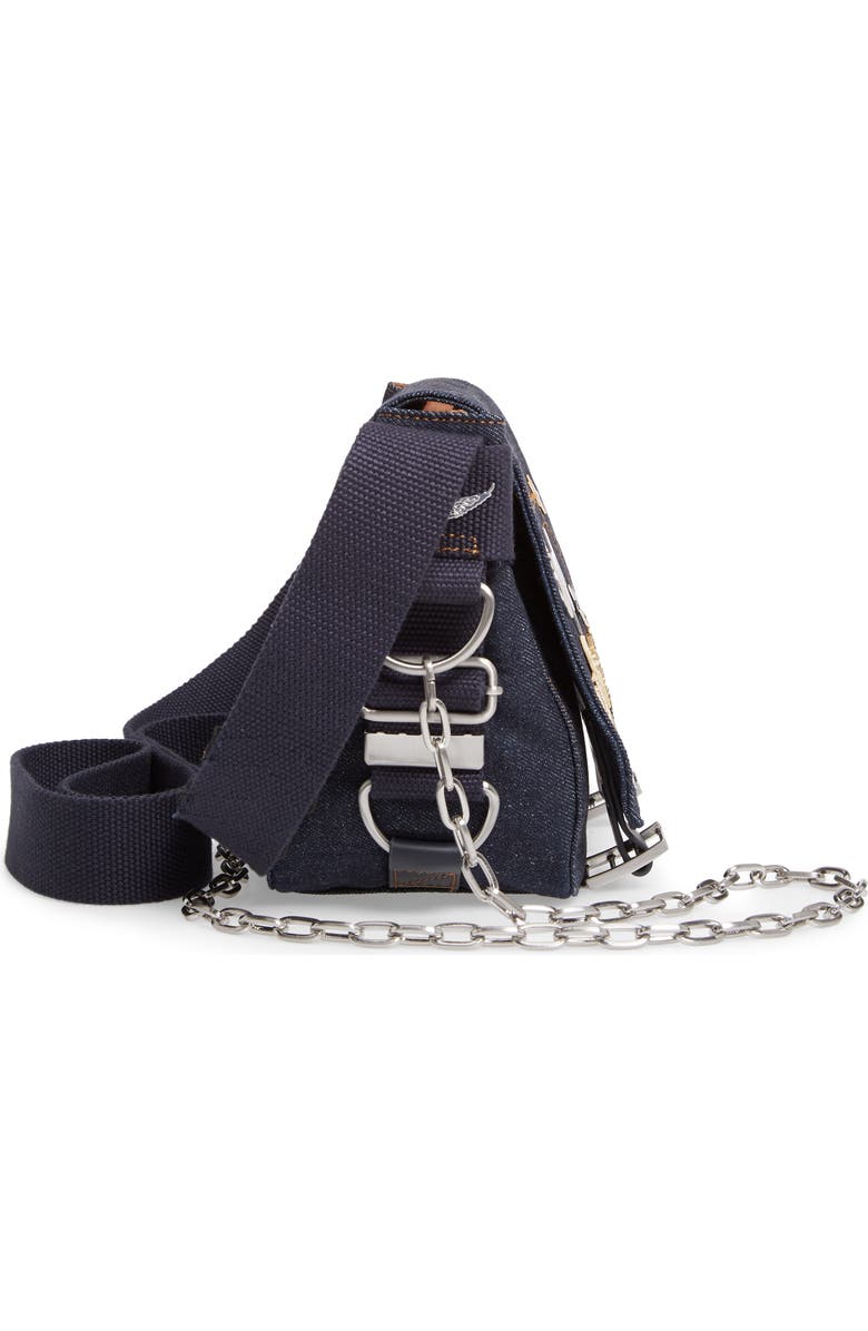 Zadig & Voltaire XS Ready Made Denim Canvas Messenger Bag, Alternate, color,