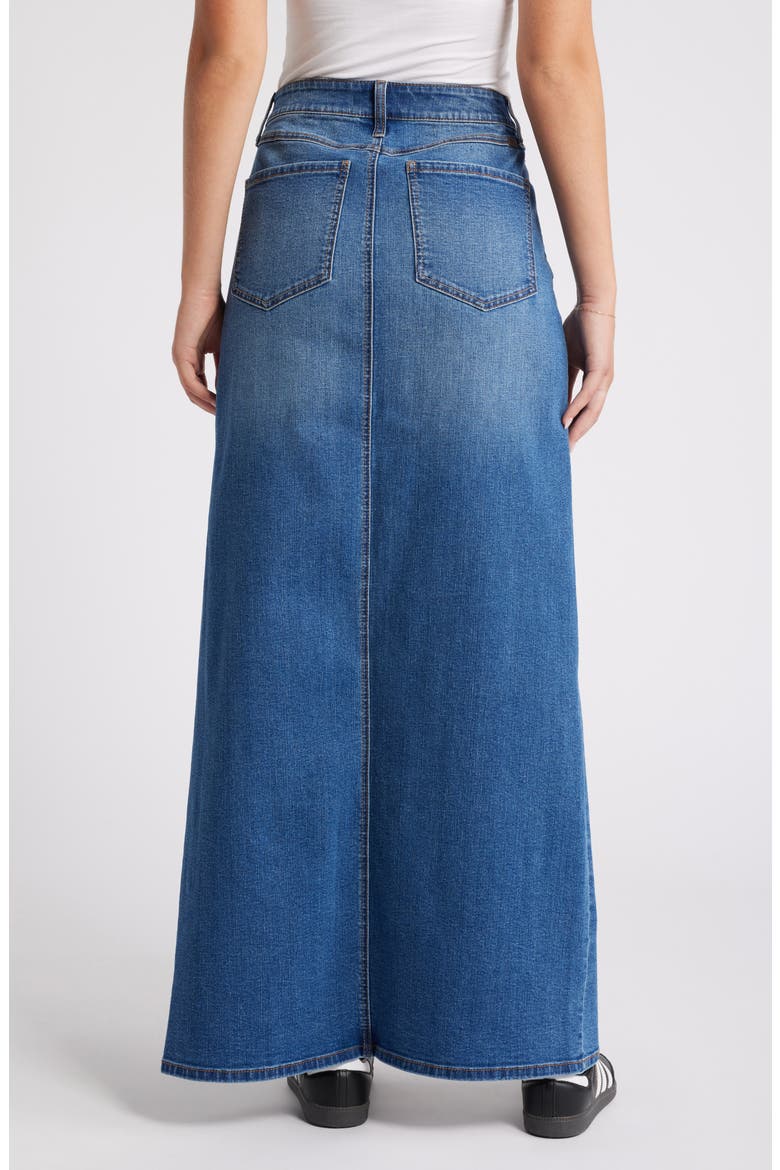 Front Slit Denim Maxi Skirt, Alternate, color, CHARLIE