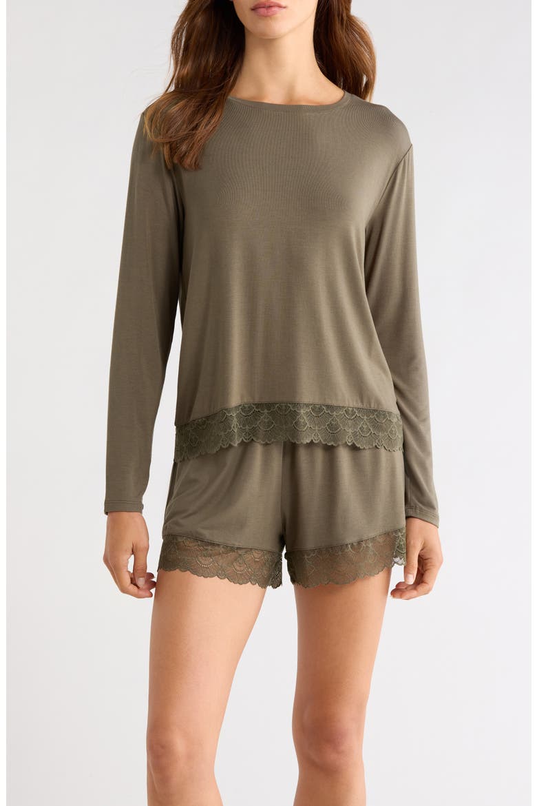 Moonlight Eco Lace Short Pajamas, Main, color, OLIVE SARMA