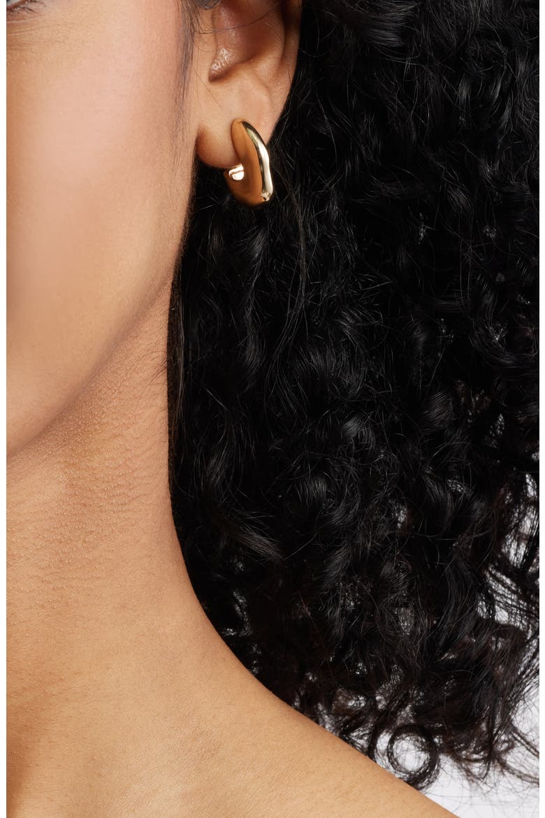 Chubby Molten Hoop Earrings, Alternate, color, GOLD