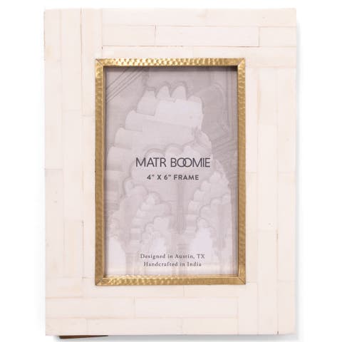 Mukhendu Picture Frame - Bone, Brass Inner Edge