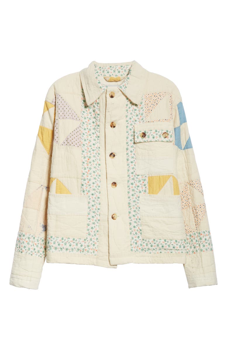 Bode One of a Kind Fan Quilted Workwear Jacket, Alternate, color, 