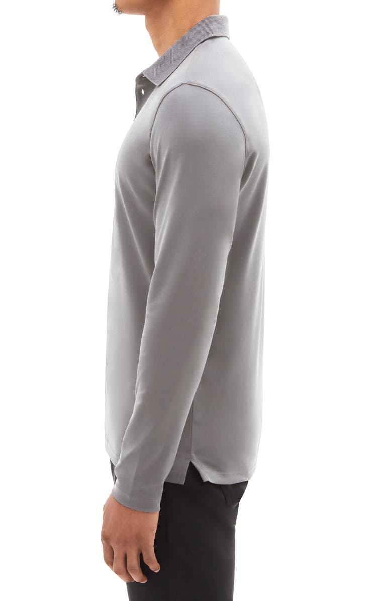 Robert Barakett Georgia Long Sleeve Polo, Alternate, color, Griffin Grey