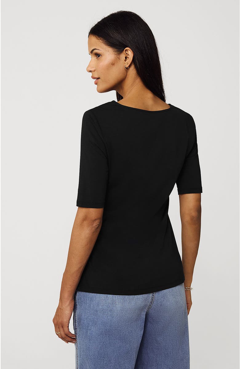 Lands
 End Lightweight Jersey Tie Front Top, Alternate, color, 