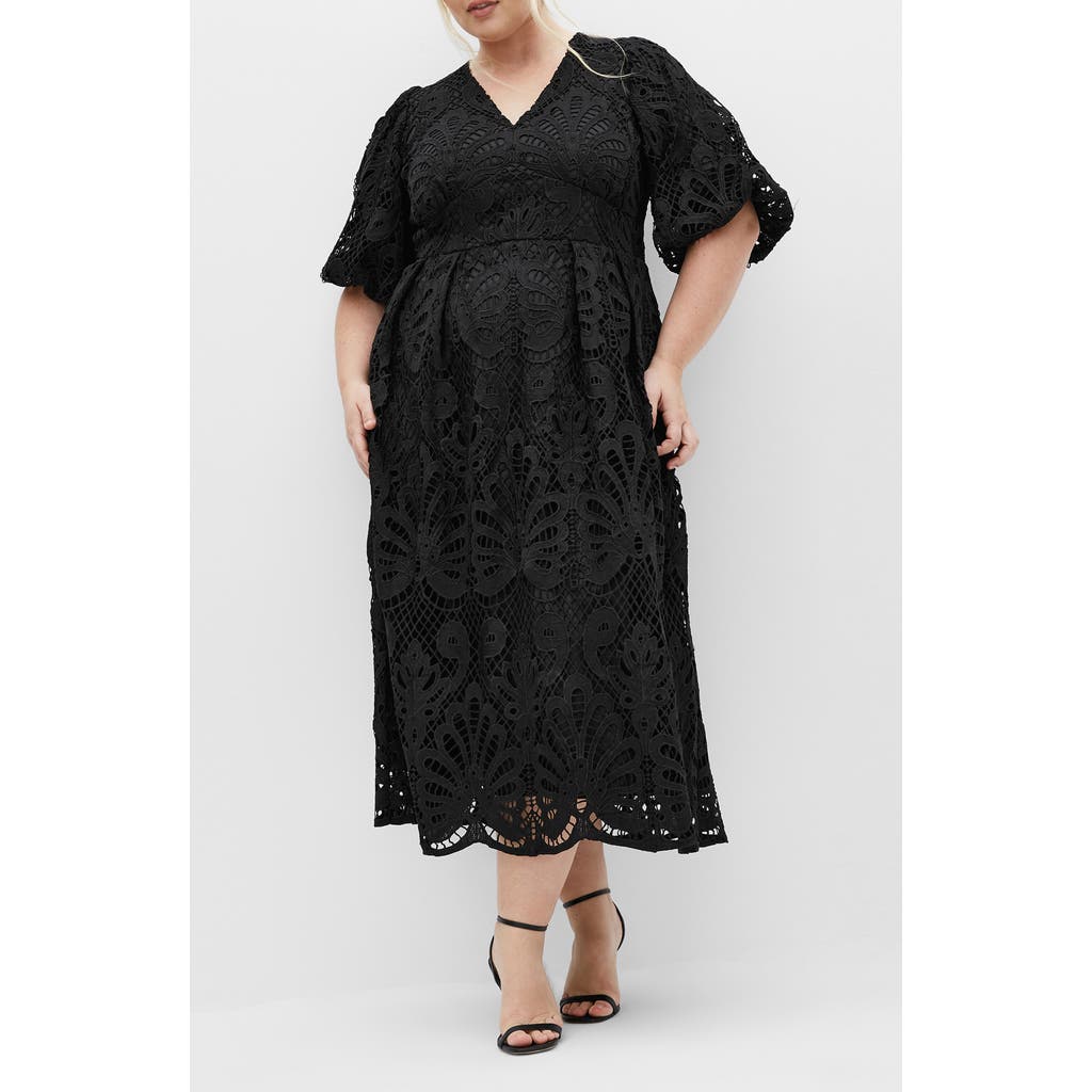 City Chic Kylee Lace Maxi Dress In Black