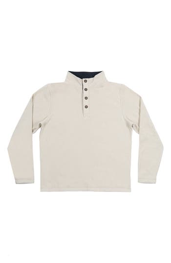 Burnside Jacquard Henley Sweatshirt In Neutral