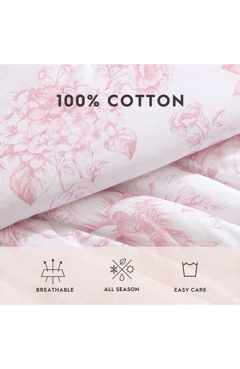 Laura Ashley Delphine Cotton Comforter Set, Alternate, color, Mauve Pink