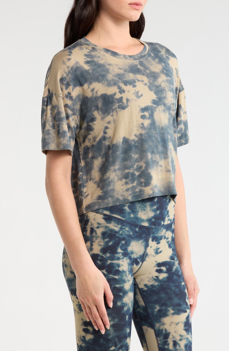 MPG Shibori Breeze Crop Boyfriend T-Shirt, Alternate, color, Silver Sage Shibori