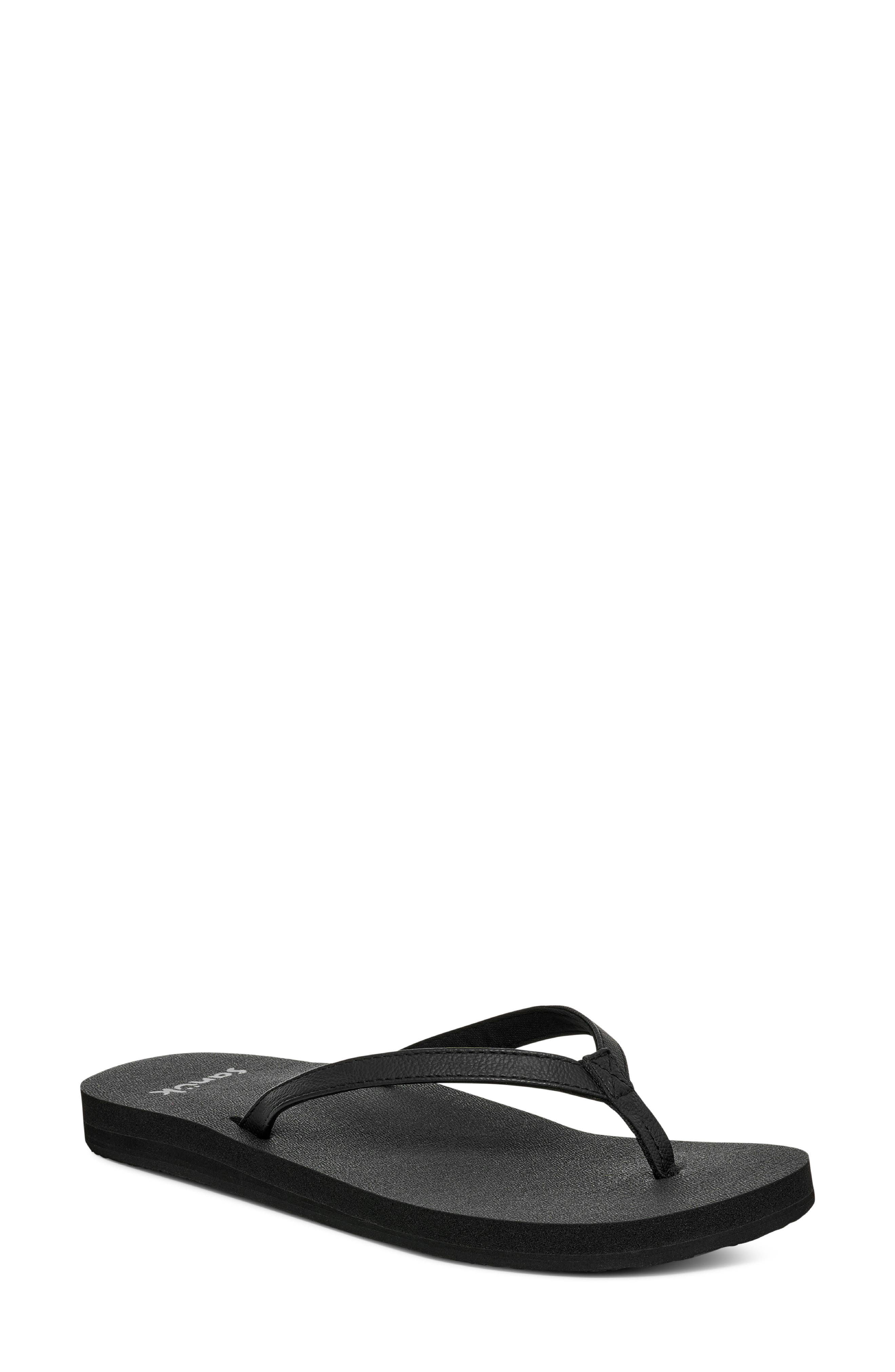 Sanuk Yoga Joy II Flip Flop, Main, color, Black