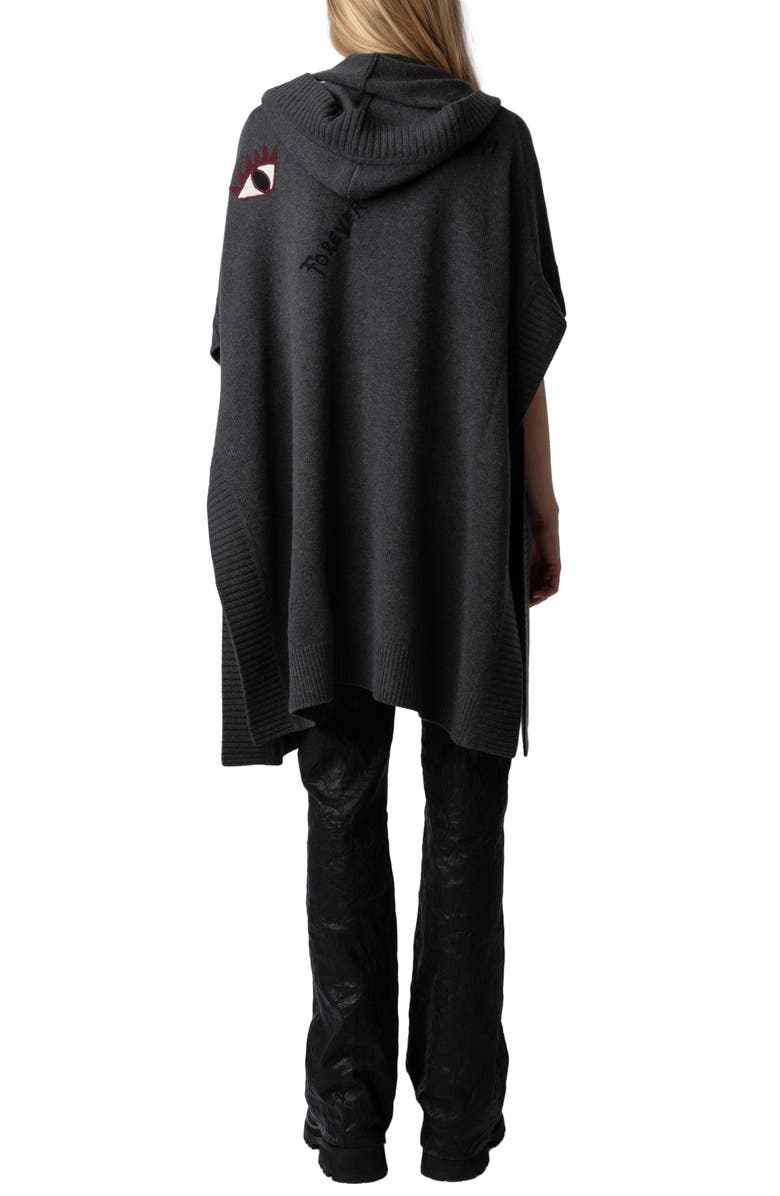 Zadig & Voltaire Inna Embroidery Detail Hooded Cashmere Cardigan, Alternate, color,