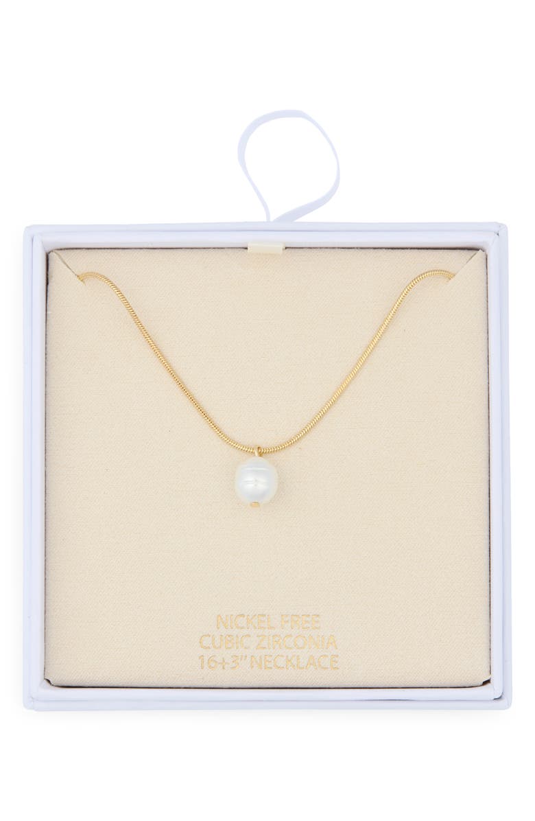 NORDSTROM RACK Faux Pearl Pendant Necklace, Main, color, White- Gold