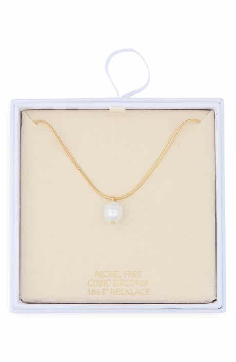NORDSTROM RACK Faux Pearl Pendant Necklace
