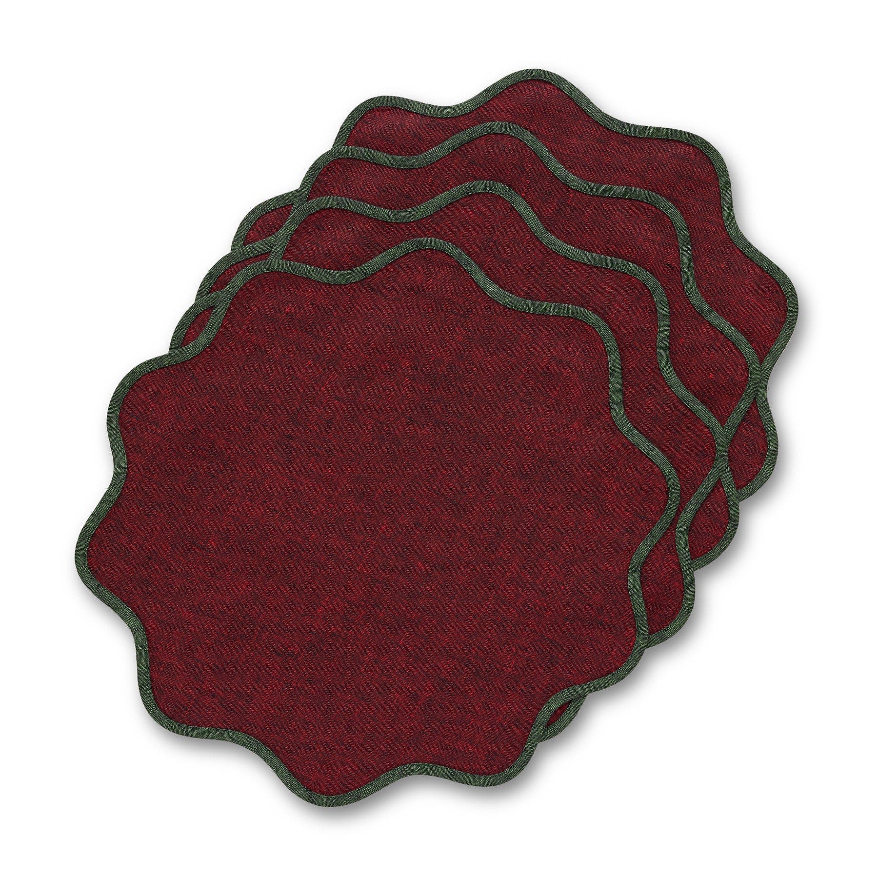 Forest Green and Red Garnet