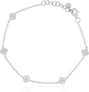 The Lovery Fine Jewelry Diamond Clover Station Bracelet