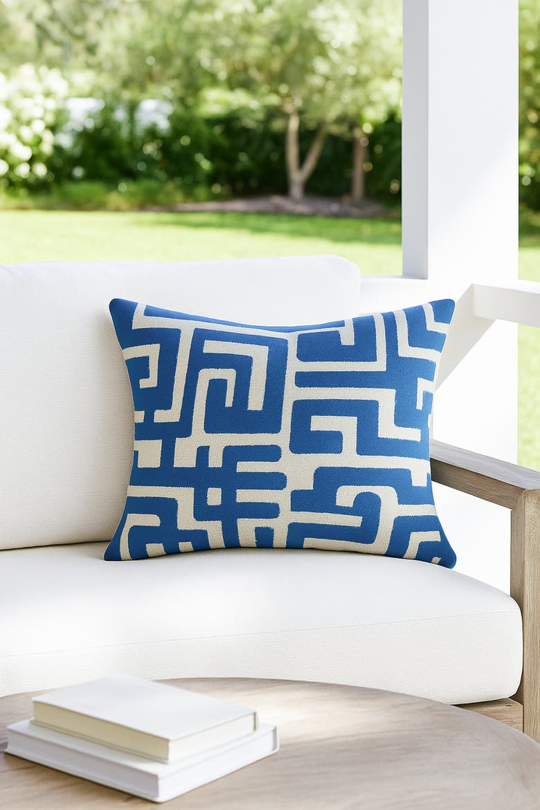Nomad Maze Pillow, Alternate, color, Cobalt Blue