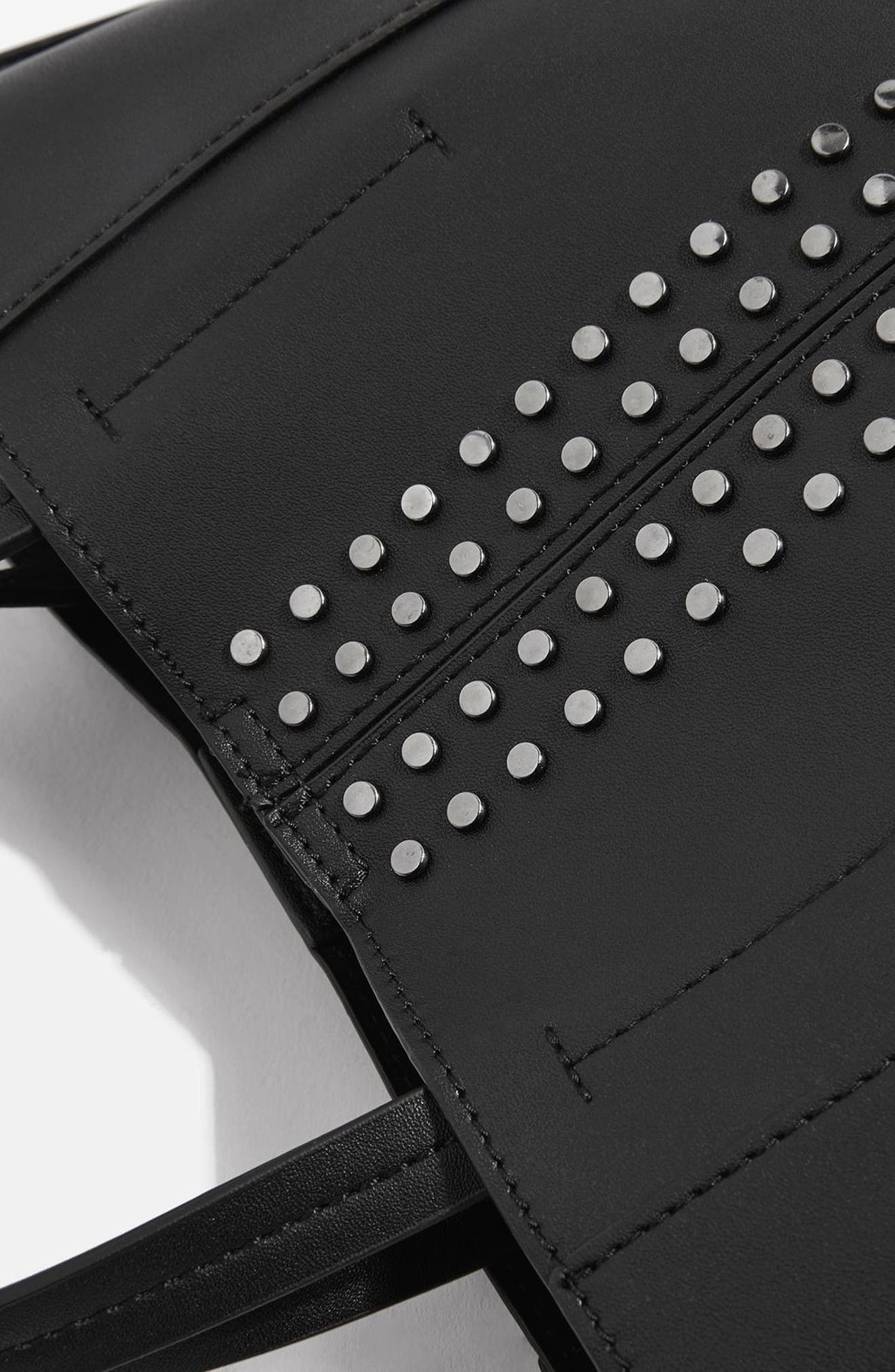 Topshop Sarah Studded Mini Tote Bag, Alternate, color, 